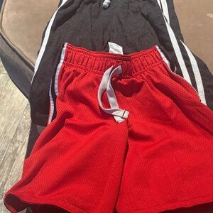 Red and Black Kids Athletic Shorts